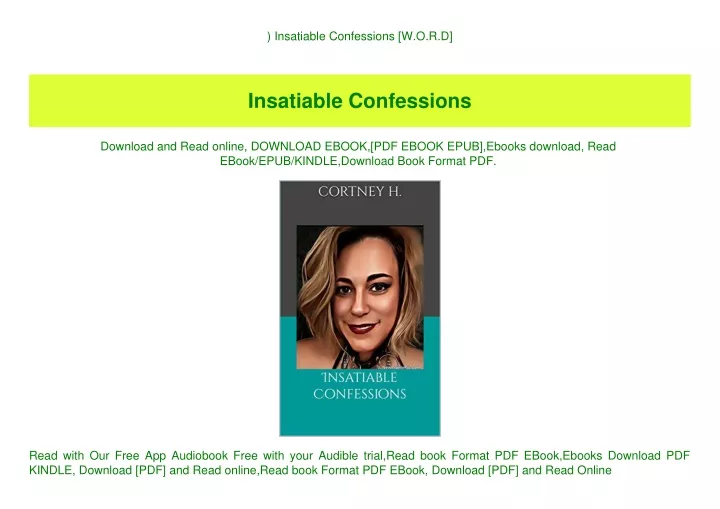 insatiable confessions w o r d