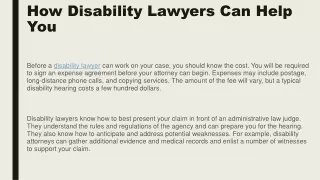 how disability lawyers can help you