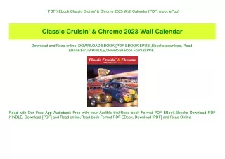 { PDF } Ebook Classic Cruisin' & Chrome 2023 Wall Calendar [PDF  mobi  ePub]