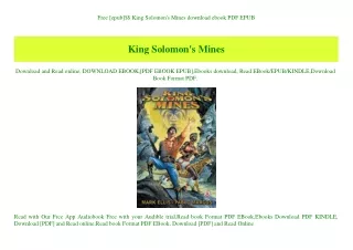 Free [epub]$$ King Solomon's Mines download ebook PDF EPUB