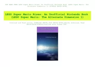 PDF READ FREE LEGO Super Mario Rises An Unofficial Nintendo Book (LEGO Super Mario The Alternate Dimension 1) [KINDLE EB