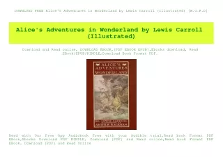 DOWNLOAD FREE Alice's Adventures in Wonderland by Lewis Carroll (Illustrated) [W.O.R.D]