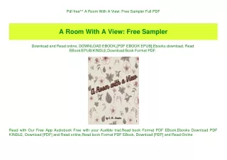 Pdf free^^ A Room With A View Free Sampler Full PDF