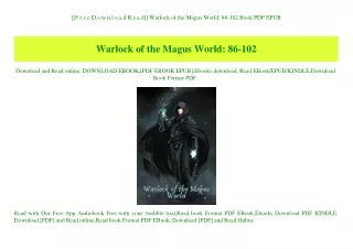 [[F.r.e.e D.o.w.n.l.o.a.d R.e.a.d]] Warlock of the Magus World 86-102 Book PDF EPUB