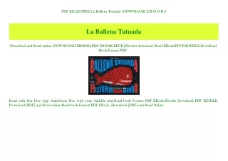 PDF READ FREE La Ballena Tatuada ^DOWNLOAD E.B.O.O.K.#