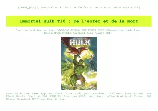 ((Read_[PDF])) Immortal Hulk T10  De l'enfer et de la mort [EBOOK EPUB KIDLE]