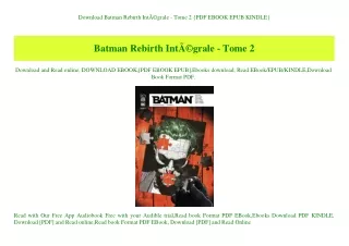 Download Batman Rebirth IntÃƒÂ©grale - Tome 2 {PDF EBOOK EPUB KINDLE}