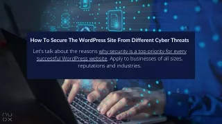 How to secure the WordPress site from different cyber threats