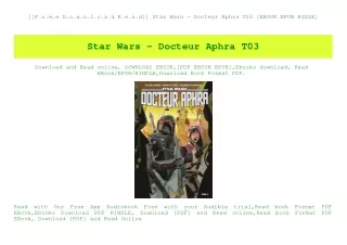 [[F.r.e.e D.o.w.n.l.o.a.d R.e.a.d]] Star Wars - Docteur Aphra T03 [EBOOK EPUB KIDLE]