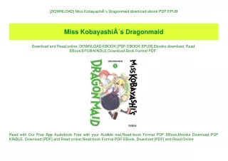 [DOWNLOAD] Miss KobayashiÃ‚Â´s Dragonmaid download ebook PDF EPUB