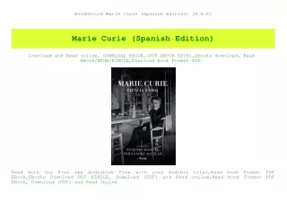 ReadOnline Marie Curie (Spanish Edition) [R.A.R]