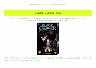 EPUB$ Black Clover T32 Book PDF EPUB