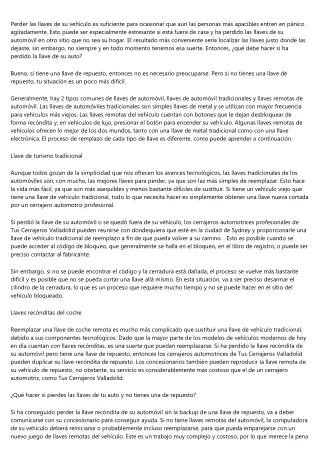 Lo que debe hacer si ha perdido las llaves del vehículo