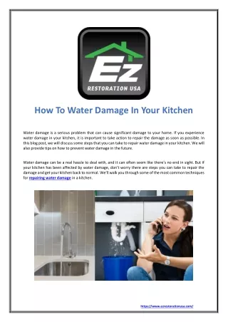 How to repair water damage in your kitchen