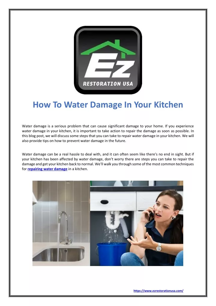 how to water damage in your kitchen