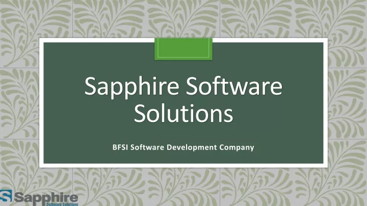 sapphire software solutions