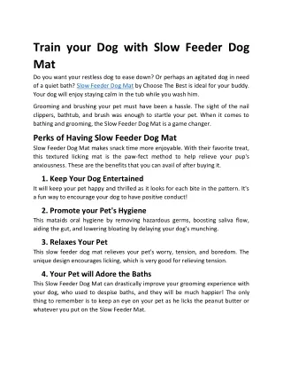 Slow Feeder Dog Mat