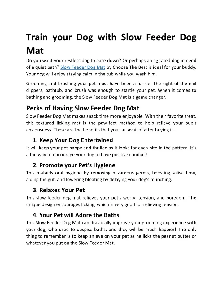 train your dog with slow feeder