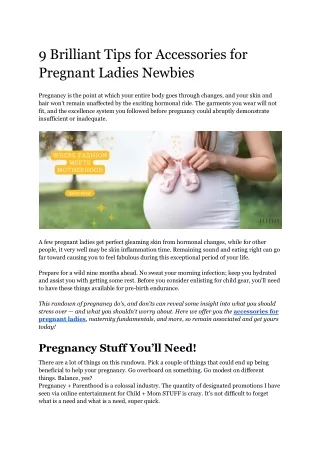 9 Brilliant Tips for Accessories for Pregnant Ladies Newbies