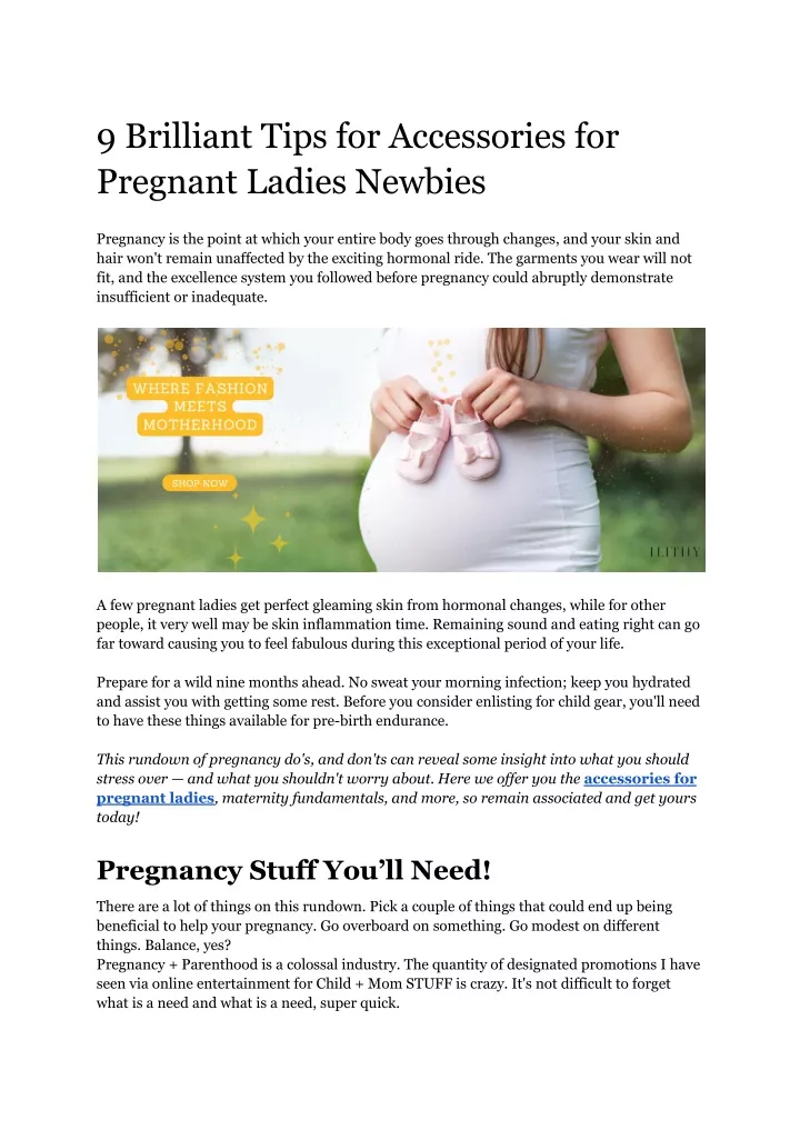 9 brilliant tips for accessories for pregnant