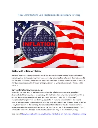 how distributors can implement inflationary