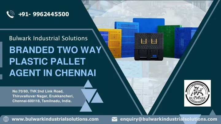 bulwark industrial solutions branded two way plastic pallet agent in chennai