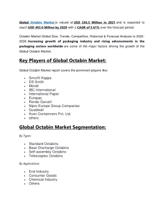 global octabin market is valued