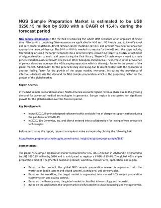 ngs sample preparation market is estimated