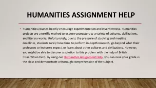 humanities assignment help
