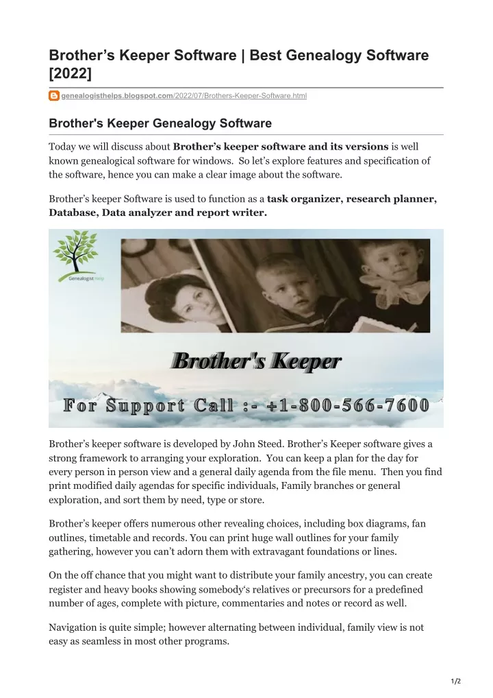 brother s keeper software best genealogy software