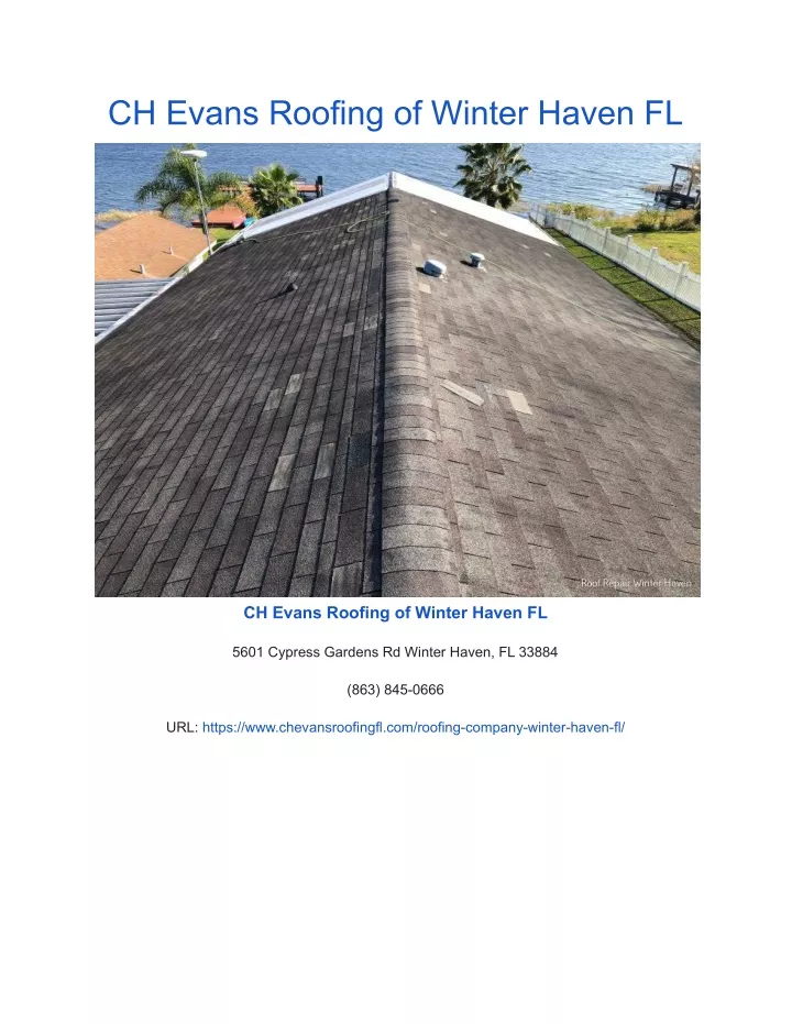 ch evans roofing of winter haven fl