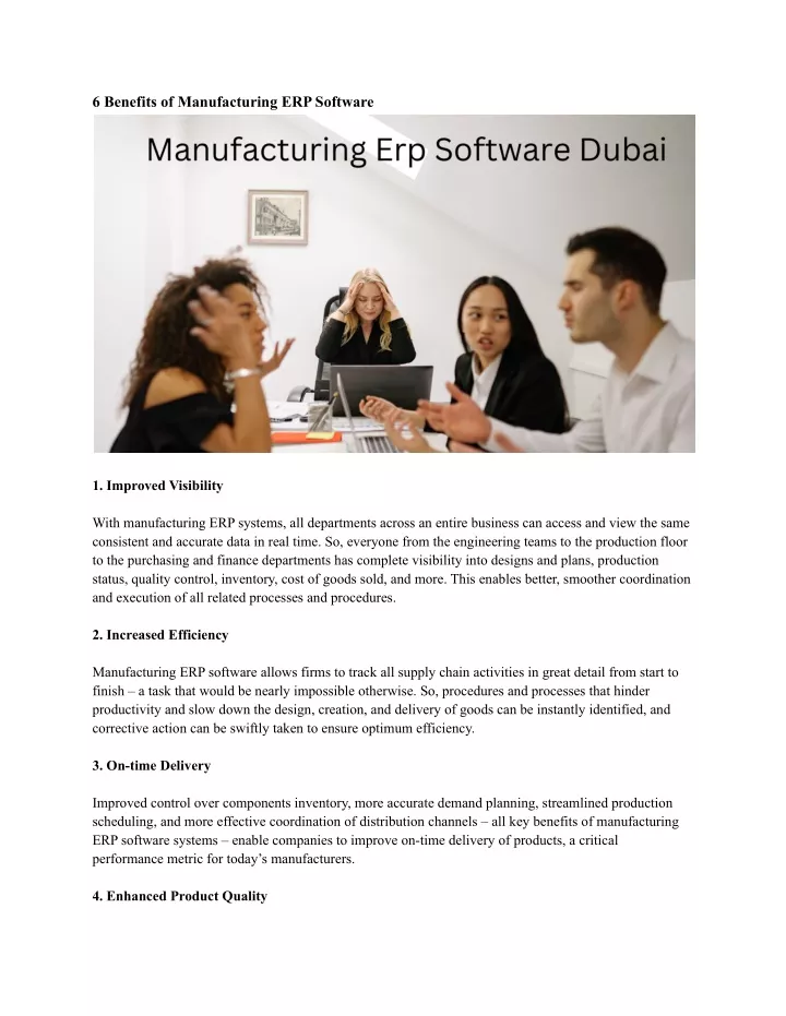 6 benefits of manufacturing erp software