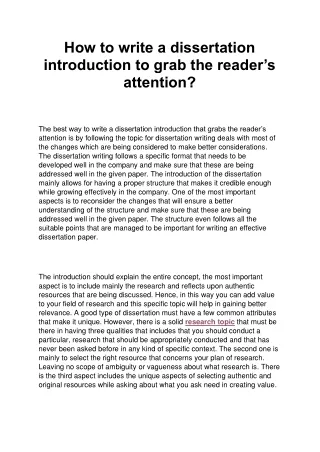 how to write a dissertation introduction to grab