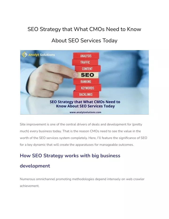 seo strategy that what cmos need to know