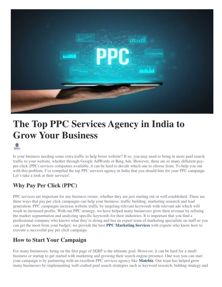 the top ppc services agency in india to grow your