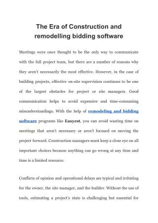 Introducing a new era of construction and remodeling bidding software