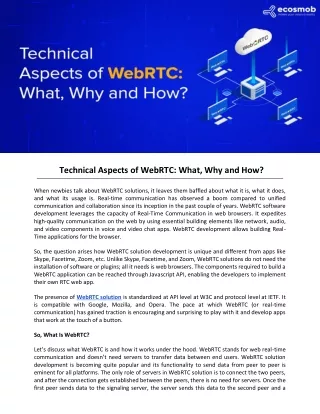 technical aspects of webrtc what why and how