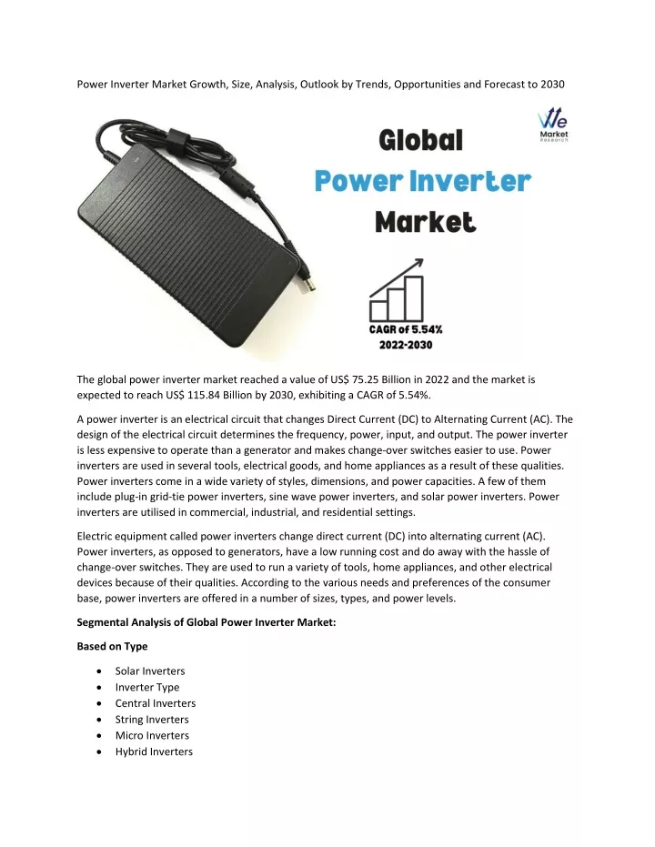 power inverter market growth size analysis