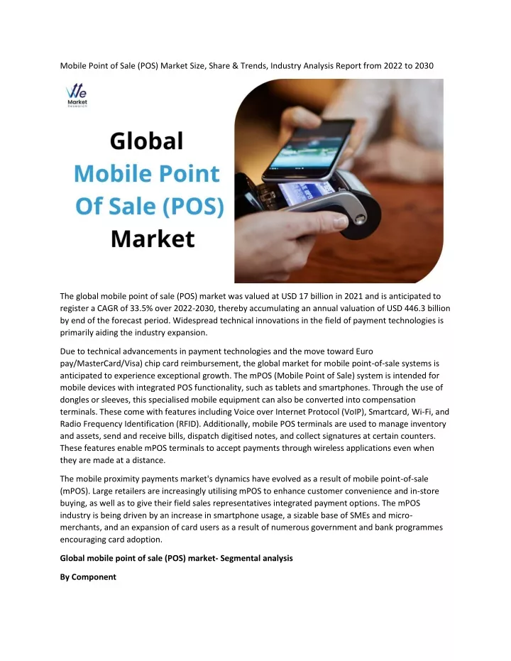 mobile point of sale pos market size share trends