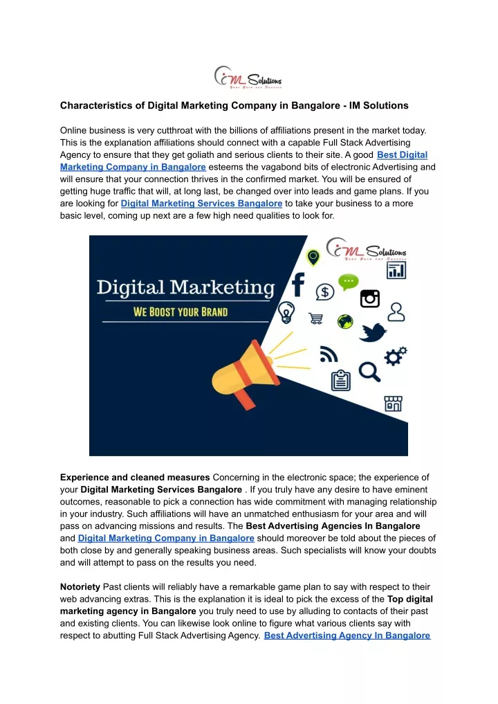 characteristics of digital marketing company