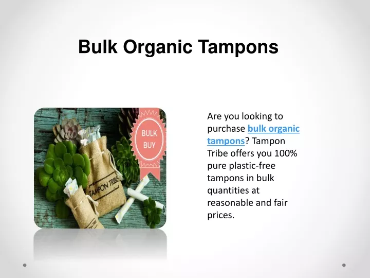 bulk organic tampons