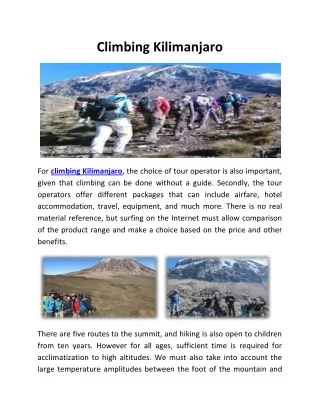 Climbing Kilimanjaro