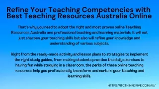 Refine Your Teaching Competencies with Best Teaching Resources Australia Online