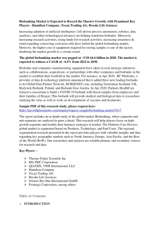 biobanking market is expected to record