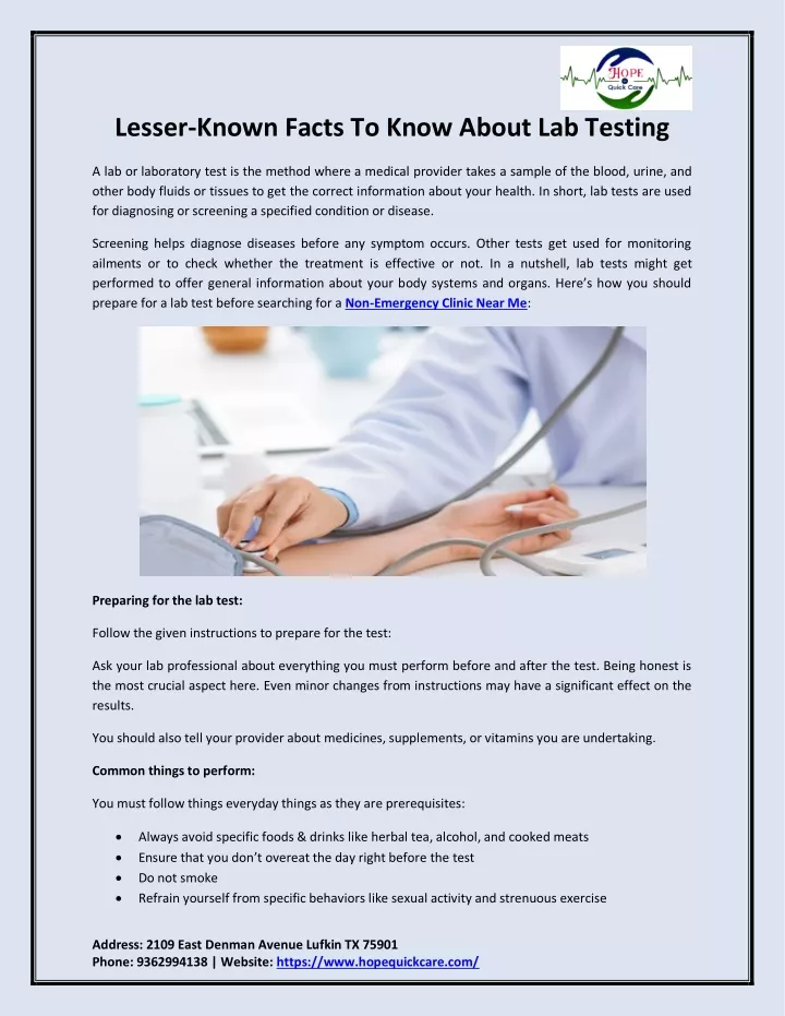 lesser known facts to know about lab testing