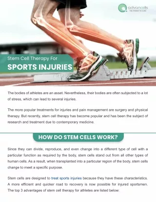 Stem Cell Therapy For Sports Injuries