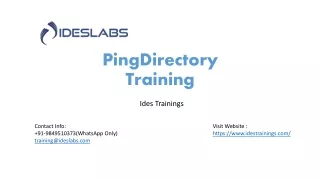 PingDirectory Training - IDESTRAININGS