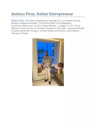Antioco Piras, Italian Entrepreneur