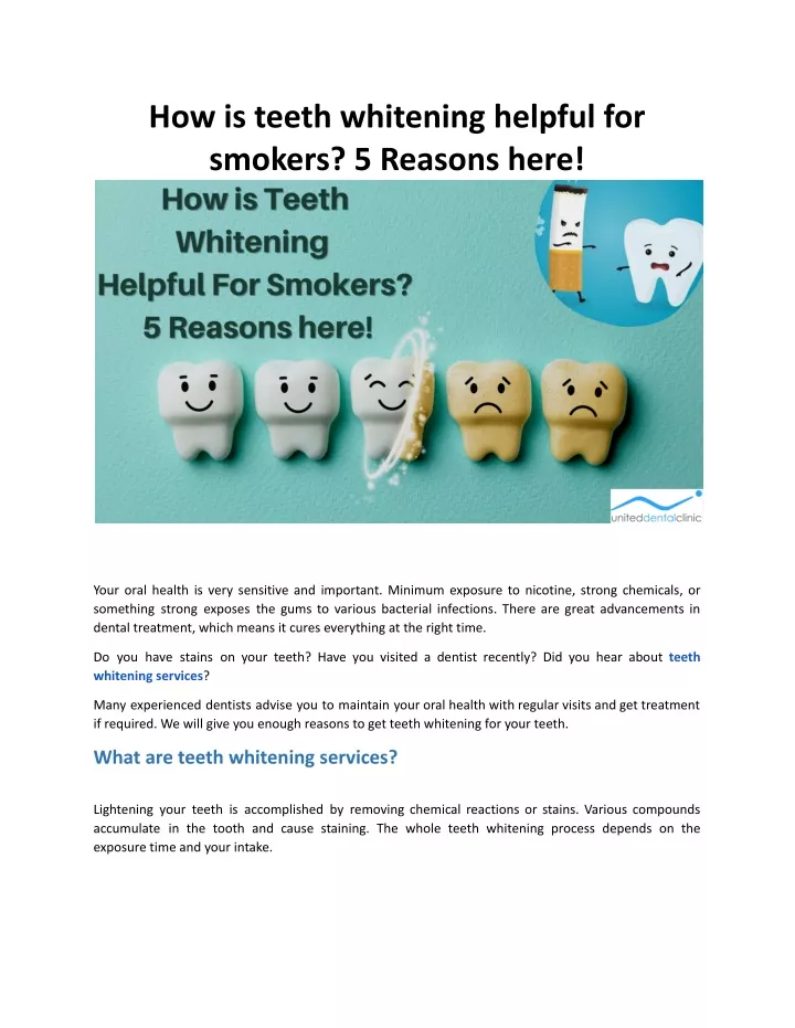 how is teeth whitening helpful for smokers