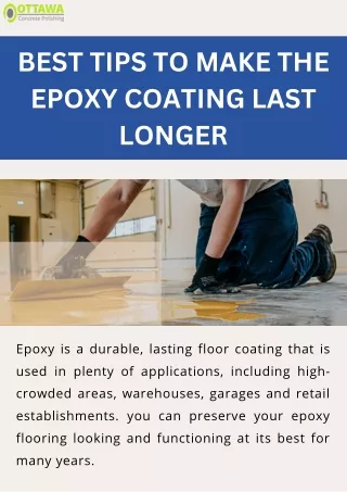 Best Tips To Make The Epoxy Coating Last Longer